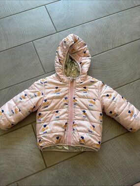 Fendi Pink Puffer Hooded Jacket for Kids